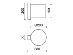 Aplique de pared COMPACT estilo moderno en madera - D. 20 cm - E27 40W - ø45 - ip20 - madera y algodón beige