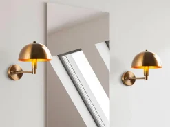Aplique de pared con forma de seta en metal efecto latón - A. 29 x D. 20 cm - ELDO