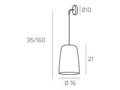Aplique de pared con pantalla casquillo E27 máx. 60W aplique de pared diseño minimalista altura regulable máx. 250cm ámbar