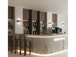 Aplique de pared COOPER estilo moderno y versátil - Anchura 24 cm - LED SMD 9W - 850lm y 3K - up&down - acero y cobre