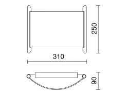 Aplique de pared ESPIGA estilo clásico - anchura 31 cm - LED SMD 12W - 1200 lm y 3000K - acero y cromo - IP20