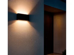 Aplique de Pared Exterior LED 10W Iluminación Doble Cara Rectangular Negro Luming II