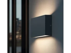 Aplique de Pared Exterior LED 7W Aluminio Iluminación Doble Cara CCT Seleccionable Brooky S Antracita