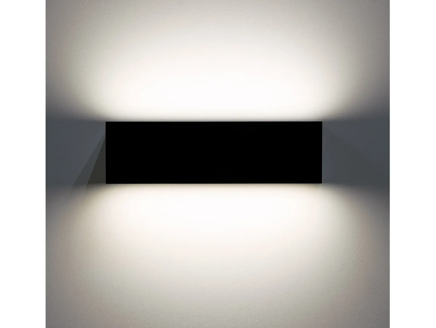 Aplique de Pared Exterior LED 10W Iluminación Doble Cara Rectangular Negro Lena 4000K Blanco Neutro