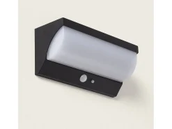 Aplique de Pared Exterior Solar LED 5W Aluminio con Sensor de Movimiento Goran Negro