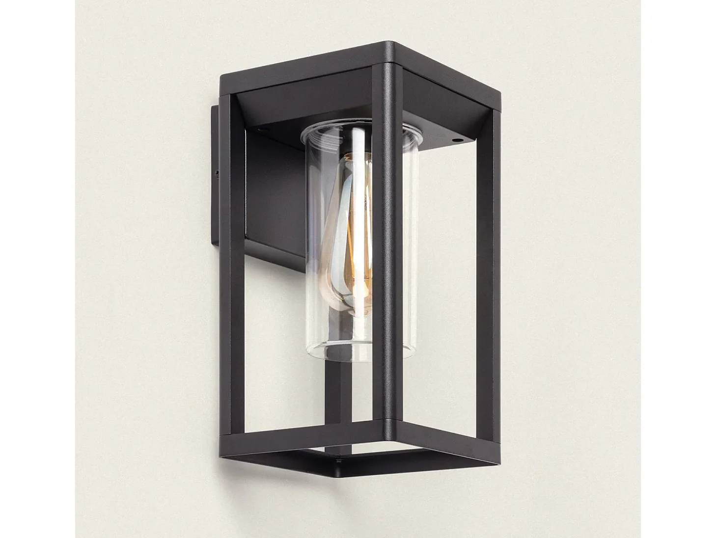Aplique de Pared Exterior Aluminio Ankari Negro