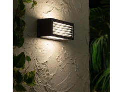Aplique de Pared Exterior Metal Verina Negro