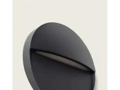 Aplique de Pared Exterior LED 3W CCT Seleccionable Superficie Circular Jade Negro
