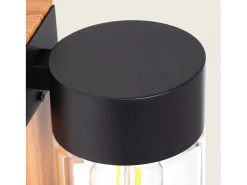 Aplique de Pared Exterior Acero Inoxidable y Cristal Isoba Negro