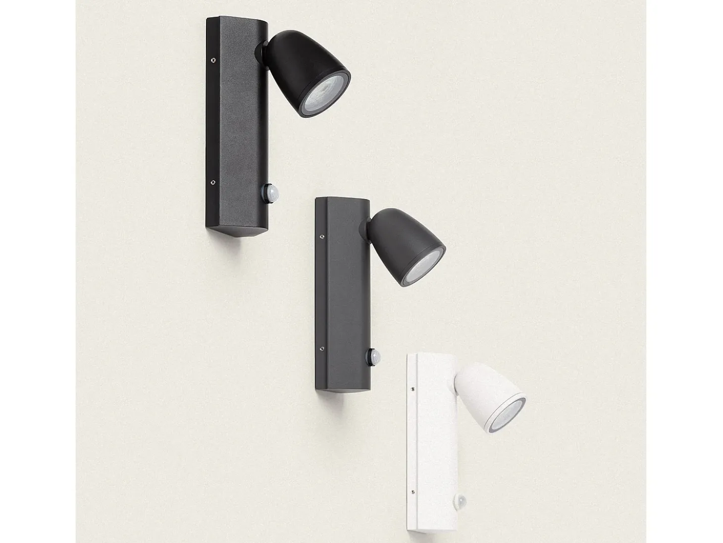 Aplique de Pared Exterior Aluminio con Detector de Movimiento Abel Gris Oscuro