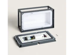 Aplique de Pared Exterior LED 12W Aluminio CCT Seleccionable Doble Difusor Arelien Large II Antracita