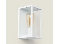 Aplique de Pared Exterior Aluminio y Cristal Atrium Blanco