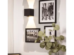 Aplique de Pared Exterior LED 6W Aluminio Iluminación Doble Cara Eros Negro 3000K Blanco Cálido