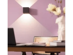 Aplique de Pared Exterior LED 6W Aluminio Iluminación Doble Cara Eros Negro 3000K Blanco Cálido