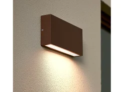 Aplique de Pared Exterior LED 10W Aluminio Iluminación Doble Cara CCT Seleccionable Brooky M Óxido