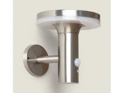 Aplique de Pared Exterior Solar LED Helios Inox con Detector de Movimiento PIR 4000K Blanco Neutro