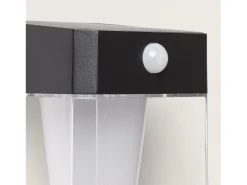 Aplique de Pared Exterior Solar LED 1,5W Aluminio con Sensor de Movimiento Efren Square Negro