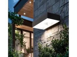 Aplique de Pared Exterior LED 6W con Sensor de Movimiento PIR Karl Solar Negro 4000K Blanco Neutro