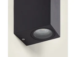 Aplique de Pared Exterior Aluminio Iluminación Doble Cara Negro Miseno