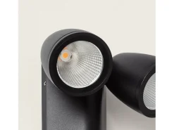 Aplique de Pared Exterior LED 12W Aluminio con Sensor de Movimiento PIR Abel Dos Focos Negro