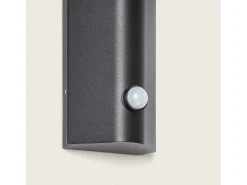 Aplique de Pared Exterior LED 12W Aluminio con Sensor de Movimiento PIR Abel Dos Focos Negro