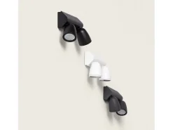 Aplique de Pared Exterior Aluminio con Detector de Movimiento Abel Large Dos Focos Blanco