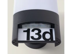 Aplique de Pared Exterior LED 10W Aluminio para Numeración de Vivienda Mulham Negro