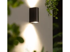 Aplique de Pared Exterior Iluminación Doble Cara Gala Negro Negro