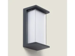Aplique de Pared Exterior LED 12W Aluminio CCT Seleccionable Doble Difusor Arelien Iridix Antracita