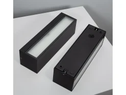 Aplique de Pared Exterior LED 10W Iluminación Doble Cara Rectangular Negro Lena 2700K Blanco Cálido