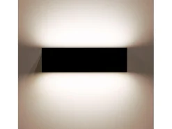 Aplique de Pared Exterior LED 10W Iluminación Doble Cara Rectangular Negro Lena 2700K Blanco Cálido