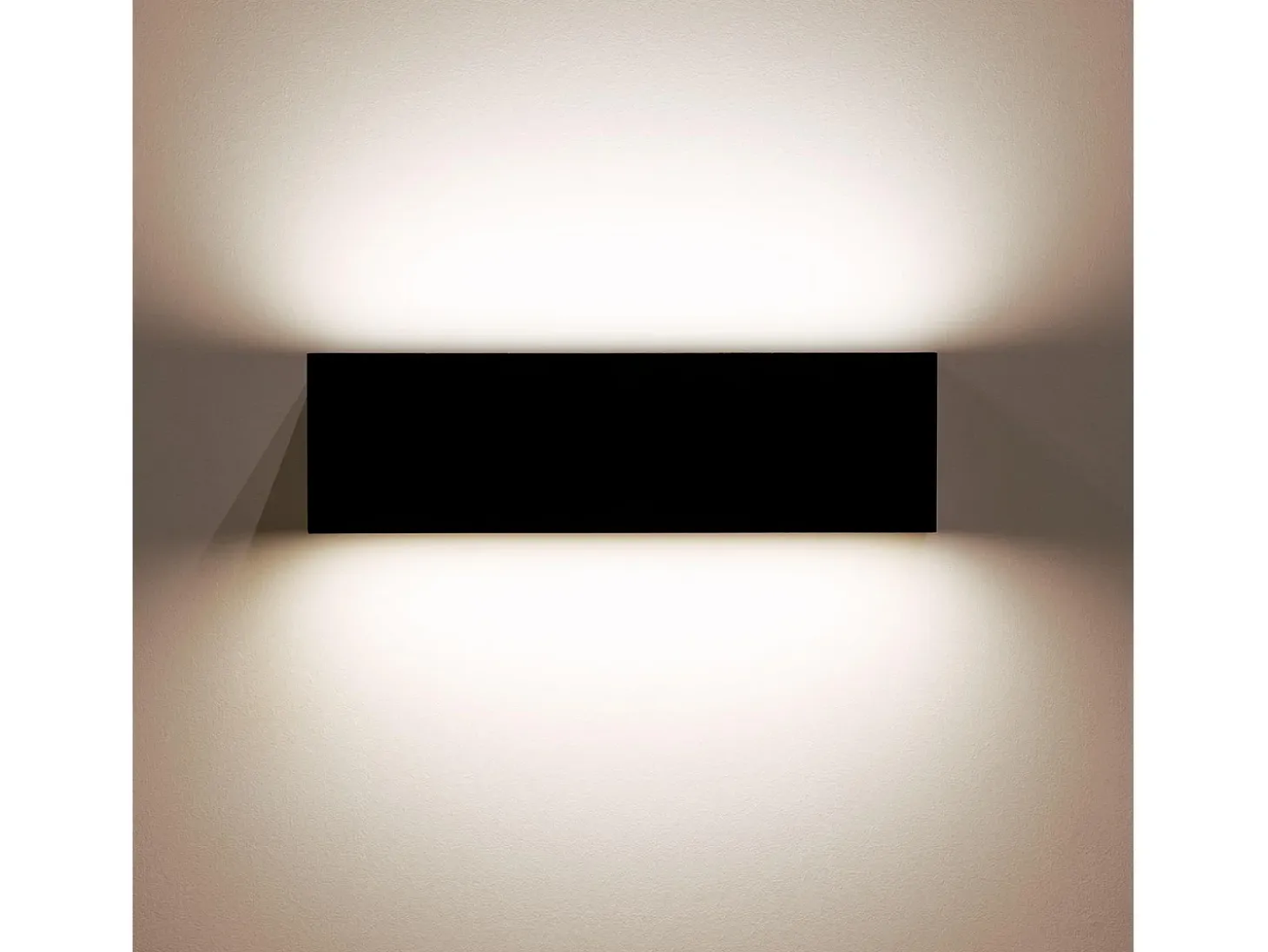 Aplique de Pared Exterior LED 10W Iluminación Doble Cara Rectangular Negro Lena 2700K Blanco Cálido