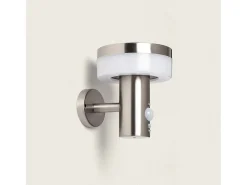 Aplique de Pared Exterior Solar LED 1,5W Acero Inoxidable con Sensor de Movimiento Ashier Plateado