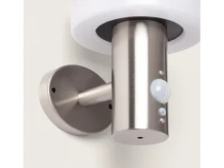 Aplique de Pared Exterior Solar LED 1,5W Acero Inoxidable con Sensor de Movimiento Ashier Plateado