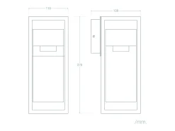 Aplique de Pared Exterior Aluminio Siawja Negro