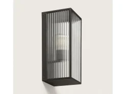 Aplique de Pared Exterior Metal y Cristal Big Taiga Negro