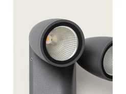 Aplique de Pared Exterior LED 12W Aluminio Abel Dos Focos Gris Oscuro