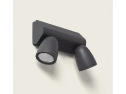 Aplique de Pared Exterior LED 12W Aluminio Abel Large Dos Focos Gris Oscuro