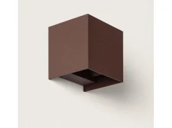 Aplique de Pared Exterior LED 10W Aluminio Iluminación Doble Cara CCT Seleccionable Denny Square Óxido