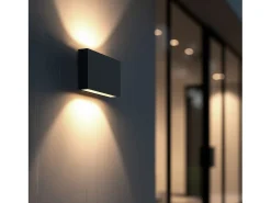 Aplique de Pared Exterior LED 10W Aluminio Iluminación Doble Cara CCT Seleccionable Brooky M Antracita