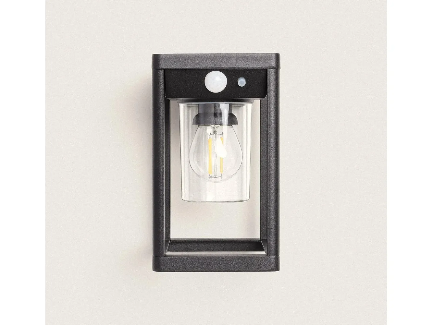 Aplique de Pared Exterior Solar LED 2W Aluminio con Sensor de Movimiento Devah Negro