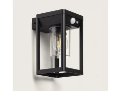 Aplique de Pared Exterior Solar LED 2W Aluminio con Sensor de Movimiento Devah Negro