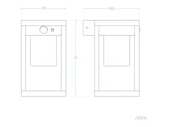 Aplique de Pared Exterior Solar LED 2W Aluminio con Sensor de Movimiento Devah Negro