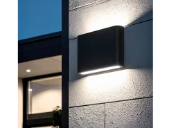 Aplique de Pared Exterior LED 6W Iluminación Doble Cara Cuadrado Negro Luming 4000K Blanco Neutro