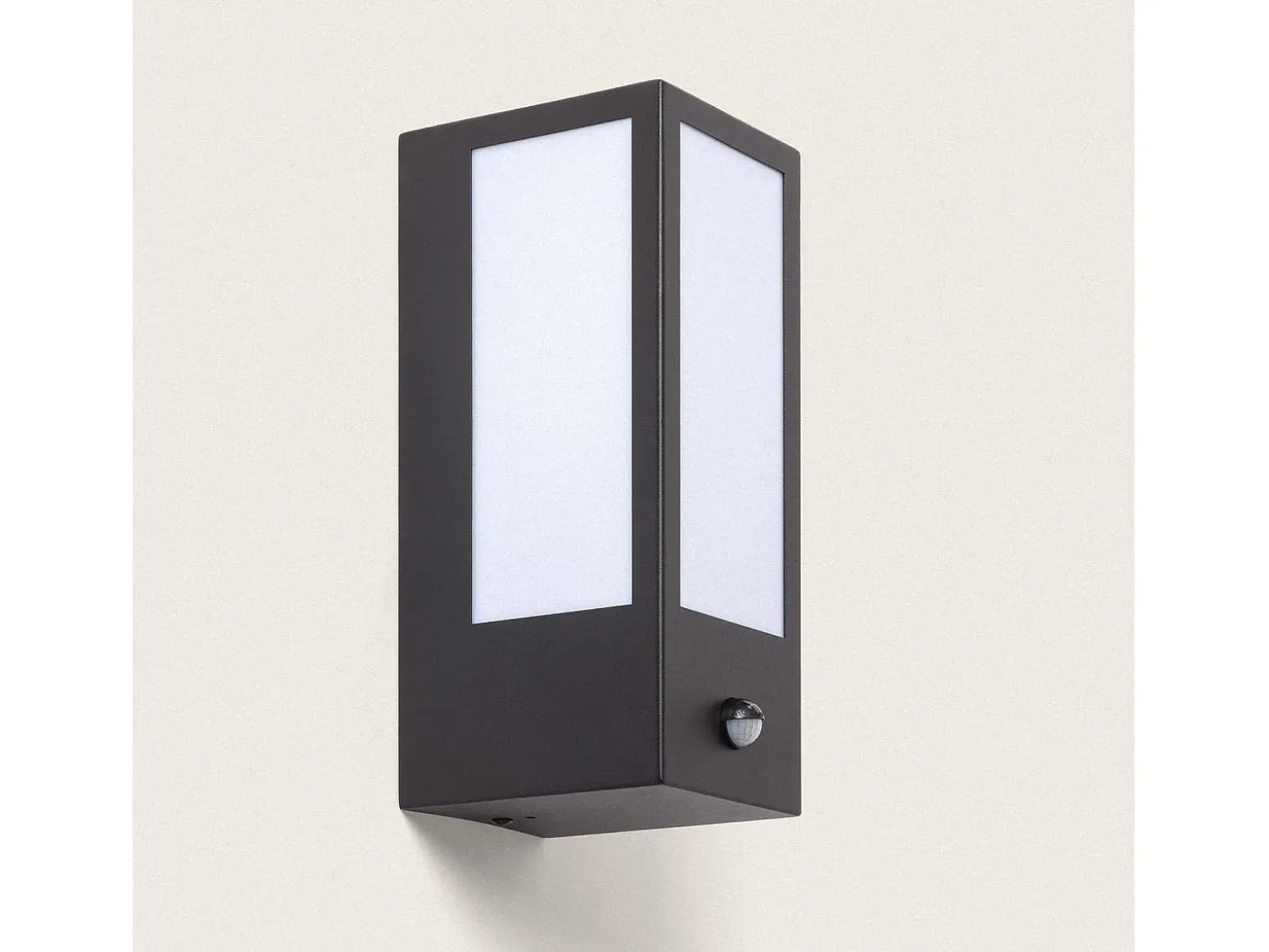 Aplique de Pared Exterior Acero Inoxidable con Detector de Movimiento Gakom Opal Negro