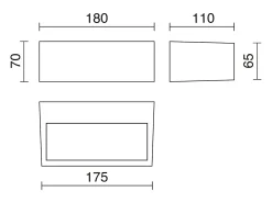 Aplique de pared IONA estilo moderno - L. 18 cm - LED SMD 13W- 1200lm y 3000K - aluminio y gris - IP44