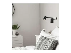 Aplique de pared led modelo Romeo acabado negro, 8cm(ancho) 63cm (fondo) 12cm(alto).