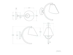 Aplique de Pared Metal Edern Dorado