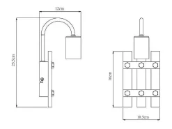 Aplique de pared modelo Milton acabado natural, 26cm(alto) 11cm(ancho) 12cm(fondo)