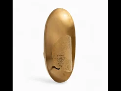 Aplique de pared ovalada de metal dorado - Djaby